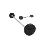 PIO Fixed Rubber Barbell (Straight or Curl Handle)