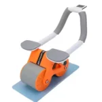Automatic Rebound Ab Roller Wheel with Elbow Support, Timer and Dual-Wheel Design.