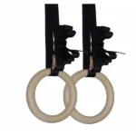 1 Pair Birch Wood Gymnastic Rings Pull Up GYM Ring for Home Fitness Strength Training